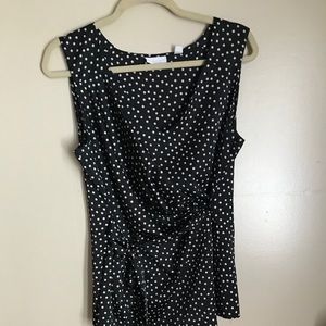 Black and white blouse with sash